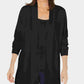Karen Scott Cardigan Feminino Aberto na Frente Preto Tamanho Pequeno