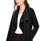 Jaqueta Alfani Feminina Petite Wing-Collar Drapeada Frente Preta Tamanho Petite