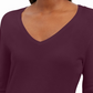 JM Collection Suéter Feminino com Manga Enfeitada e Gola V Roxo Tamanho XX-Grande