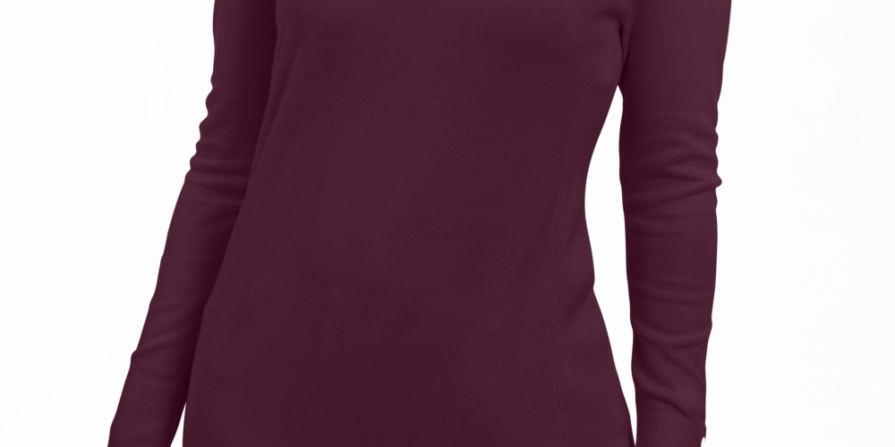 JM Collection Suéter Feminino com Manga Enfeitada e Gola V Roxo Tamanho XX-Grande