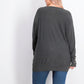 Suéter Dolman Feminino JM Collection Cinza Tamanho 1X