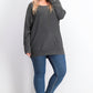 Suéter Dolman Feminino JM Collection Cinza Tamanho 1X