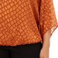 Blusa feminina Alfani Plus com estampa de anjo e manga comprida, marrom, tamanho 2X