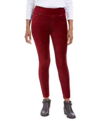 Calça skinny de veludo cotelê feminina Style &amp; Co, tamanho grande, vinho