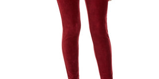 Calça skinny de veludo cotelê feminina Style &amp; Co, tamanho grande, vinho