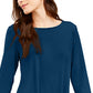 Blusa feminina Alfani lisa, azul, pequena