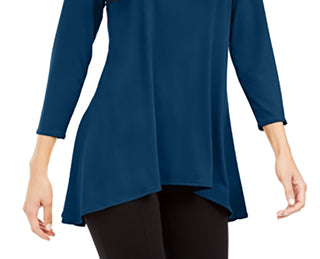Blusa feminina Alfani lisa, azul, pequena