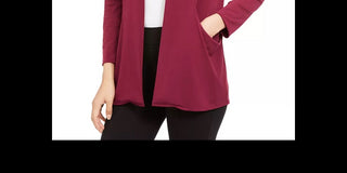 Cardigan Alfani Feminino Aberto na Frente Vinho Tamanho P
