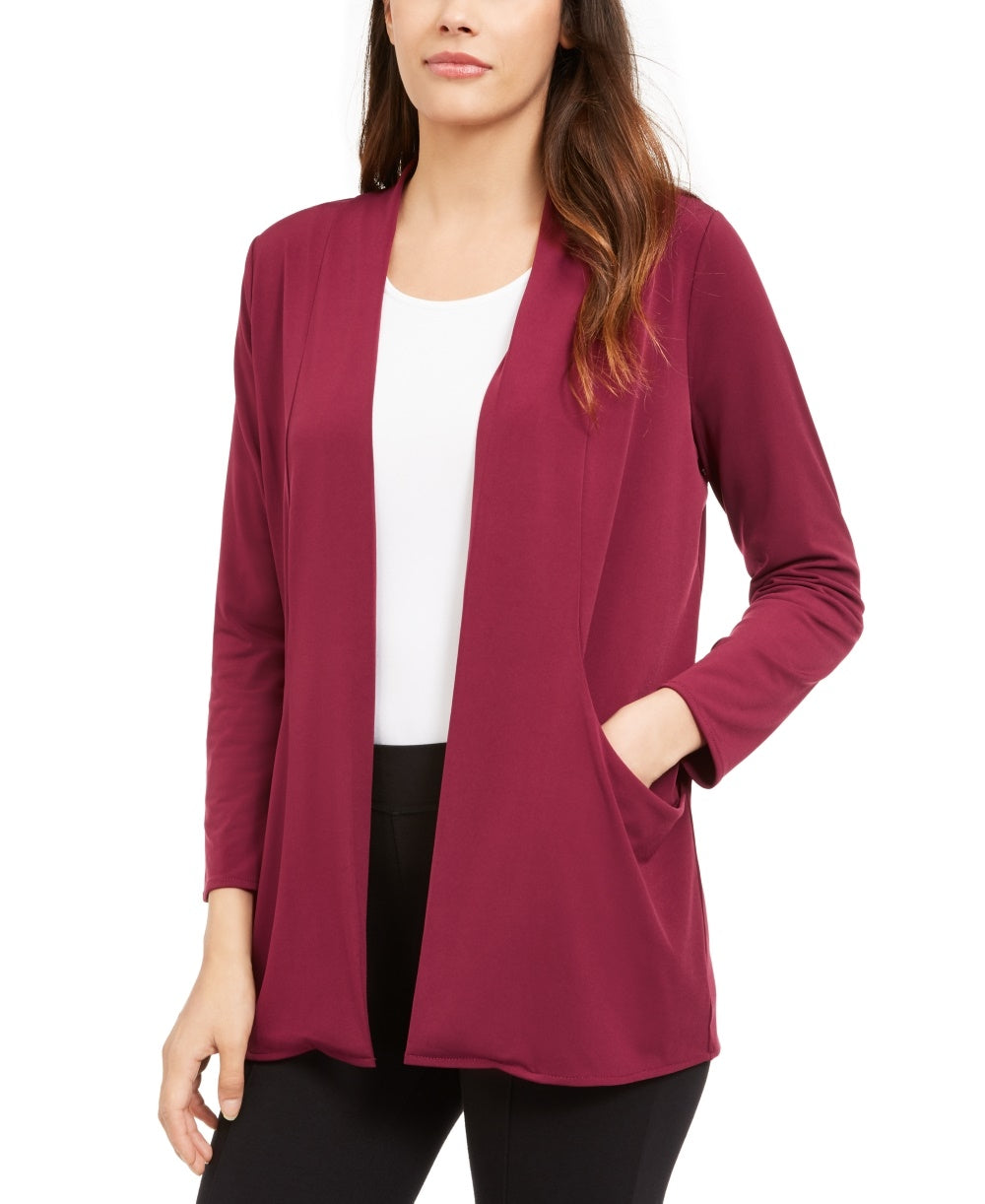 Cardigan feminino Alfani com frente aberta, vinho, tamanho XX-G