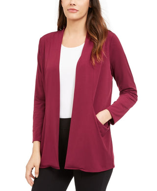Cardigan feminino Alfani com frente aberta, vinho, tamanho XX-G