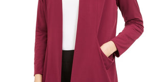 Cardigan feminino Alfani com frente aberta, vinho, tamanho XX-G