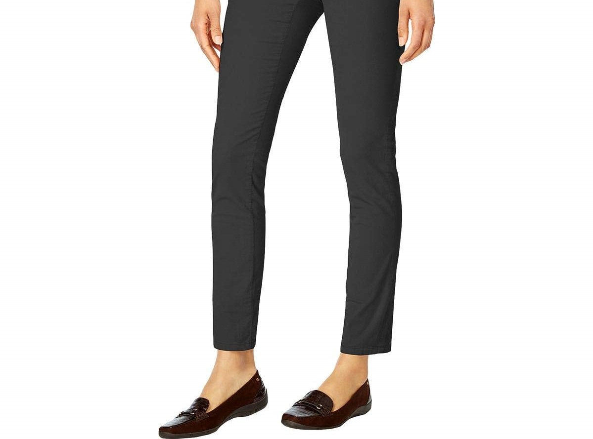 Calça feminina Karen Scott Petite Veludo Cotelê Pull-On, tamanho pequeno, carvão