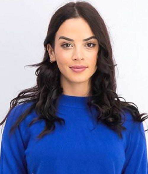 Karen Scott Suéter Feminino com Zíper nas Costas e Gola Alta, Azul Marinho, Tamanho XS