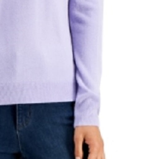 Karen Scott Suéter Feminino Petite Gola Mock Roxo Tamanho P