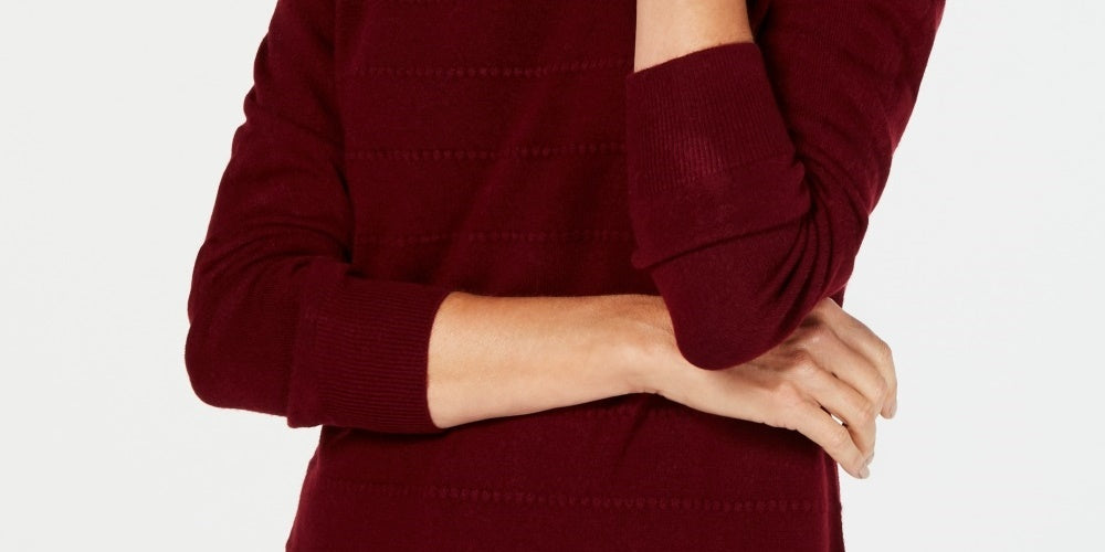 Karen Scott Suéter Listrado Texturizado Feminino Vermelho Tamanho Médio