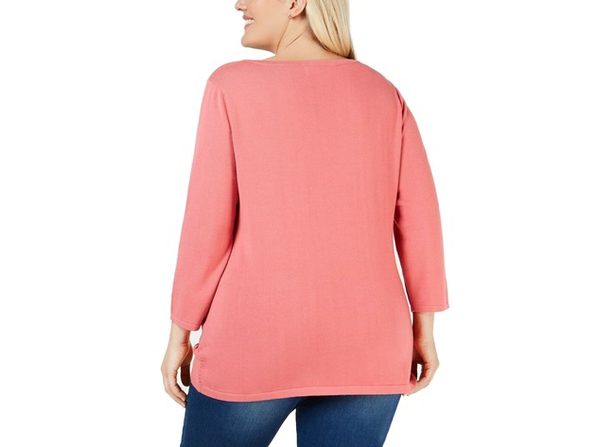 Karen Scott Suéter Feminino Otomano com Ponto Rosa Tamanho Pequeno Médio