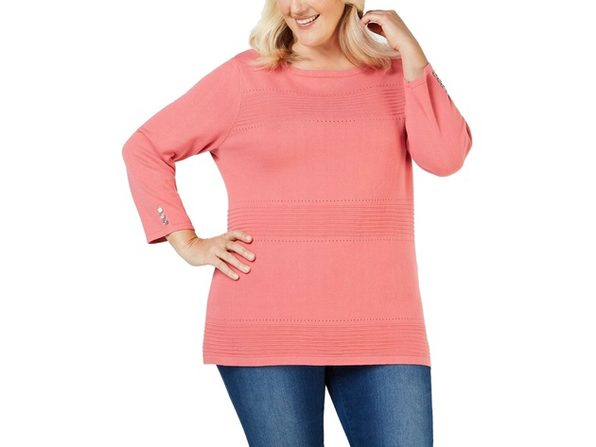 Karen Scott Suéter Feminino Otomano com Ponto Rosa Tamanho Pequeno Médio