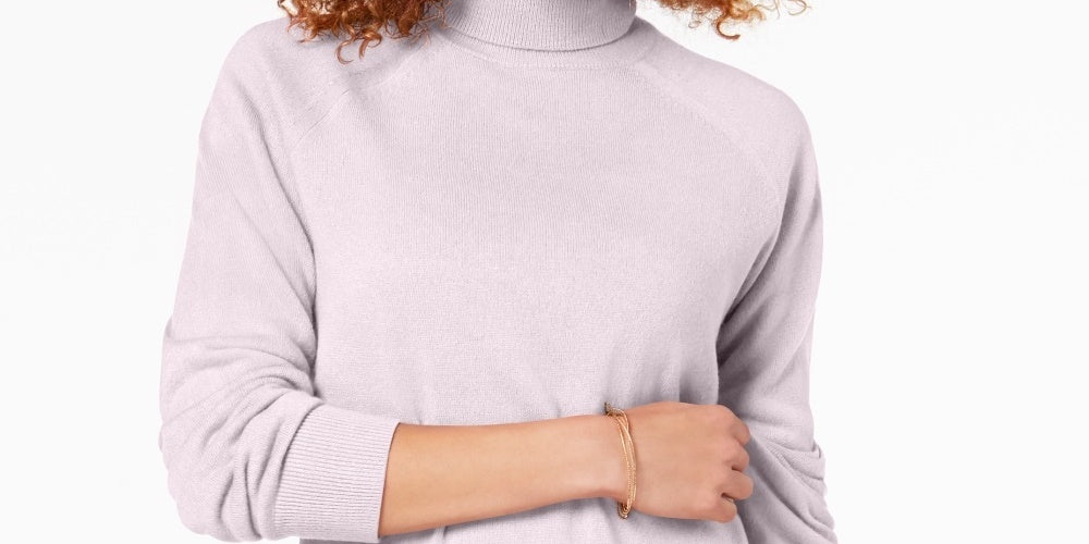 Karen Scott Suéter Feminino Gola Alta Rosa Tamanho Médio