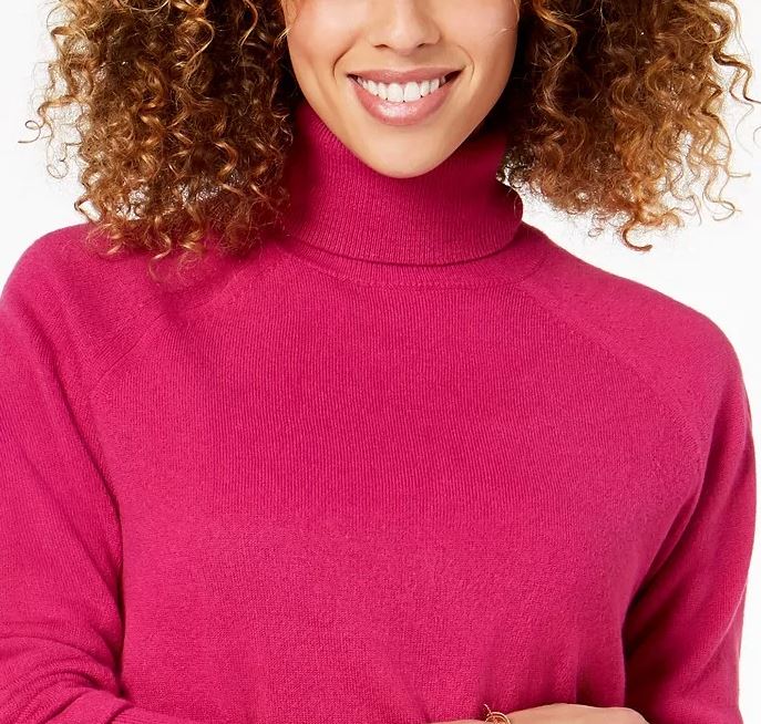 Karen Scott Suéter feminino de gola alta rosa tamanho extra grande