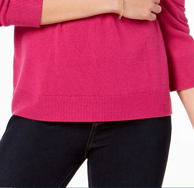 Karen Scott Suéter feminino de gola alta rosa tamanho extra grande