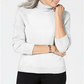 Karen Scott Suéter feminino de gola alta, branco, tamanho grande
