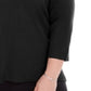 Karen Scott Suéter Luxsoft Plus Size com Decote em V, Preto, Tamanho 1X