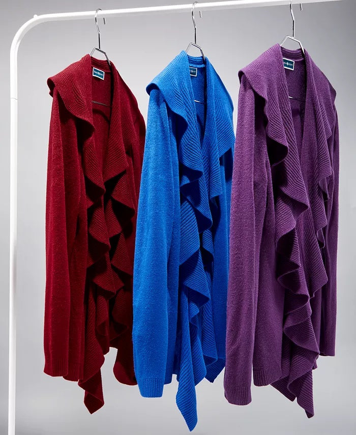 Karen Scott Cardigan Feminino com Babados na Frente Rosa Tamanho XXG