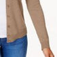 Cardigan feminino Karen Scott com botões e contas, marrom, tamanho extrapequeno