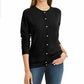 Karen Scott Cardigan Feminino Luxsoft Botão Preto Tamanho Pequeno