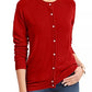 Karen Scott Cardigan Feminino Luxsoft Botão Vermelho Tamanho Pequeno