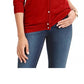 Karen Scott Cardigan Feminino Luxsoft Botão Vermelho Tamanho Pequeno