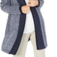 Karen Scott Cardigan Feminino com Acabamento Contrastado e Frente Aberta Azul Tamanho P