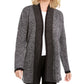 Karen Scott Cardigan Feminino com Acabamento Contrastado e Frente Aberta Cinza Tamanho P