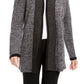 Karen Scott Cardigan Feminino com Acabamento Contrastado e Frente Aberta Cinza Tamanho P