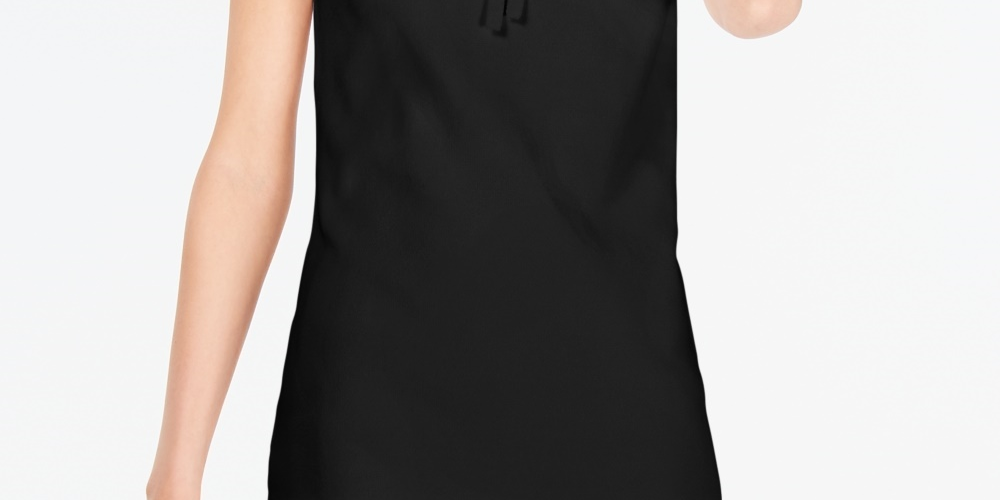 INC International Concepts Top feminino liso com cadarço, preto, tamanho extragrande