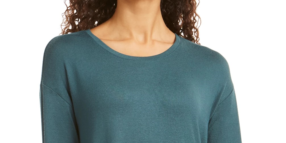 Blusa feminina estilo &amp; co com cordão e punho verde, tamanho extrapequeno