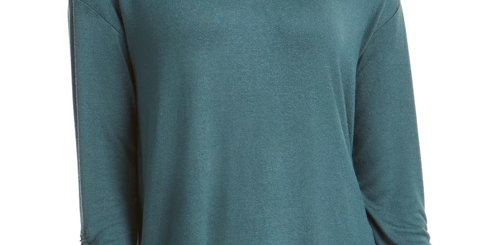 Blusa feminina estilo &amp; co com cordão e punho verde, tamanho extrapequeno