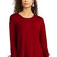 Blusa feminina com cordão e punho, estilo &amp; co, vermelho escuro, tamanho médio