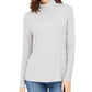 Blusa feminina Charter Club com gola alta canelada mesclada, cinza, tamanho pequeno