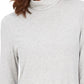 Blusa feminina Charter Club com gola alta canelada mesclada, cinza, tamanho pequeno