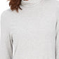 Blusa feminina Charter Club com gola alta canelada mesclada, cinza, tamanho extragrande