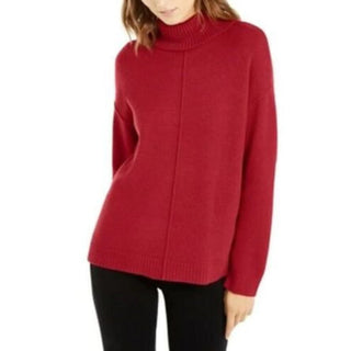 Blusa feminina Alfani de gola alta com ombro caído, vermelha, tamanho pequeno