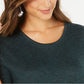 Blusa feminina de manga comprida e decote redondo, estilo &amp; co., verde, tamanho médio