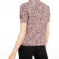 Blusa feminina com babados e estampa floral Maison Jules, branca, tamanho pequeno