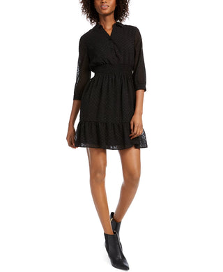 Vestido feminino de bolinhas Maison Jules, preto, tamanho XX-G