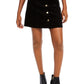 Minissaia de veludo cotelê feminina Maison Jules, preta, tamanho 10