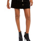 Minissaia de veludo cotelê feminina Maison Jules, preta, tamanho 10