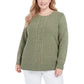 Karen Scott Suéter Feminino de Tricô com Painel Verde Tamanho P