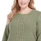 Karen Scott Suéter Feminino de Tricô com Painel Verde Tamanho P