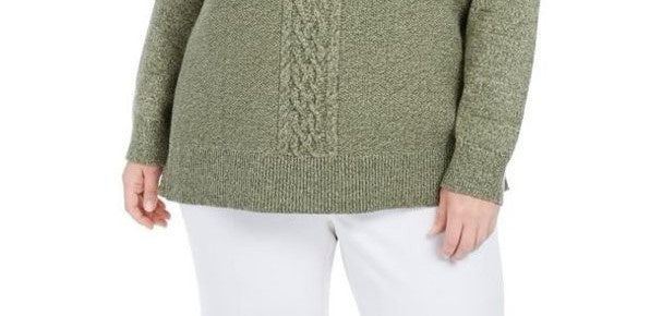 Karen Scott Suéter Feminino de Tricô com Painel Verde Tamanho P